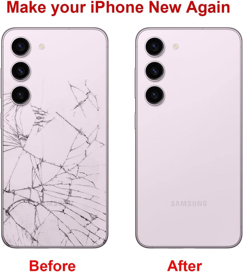 Perzework استبدال زجاج الخلفي لجهاز سامسونج جالاكسي S23 بلس بوصات مع مجموعة أدوات الإصلاح ودليل (لافندر) - Image 5